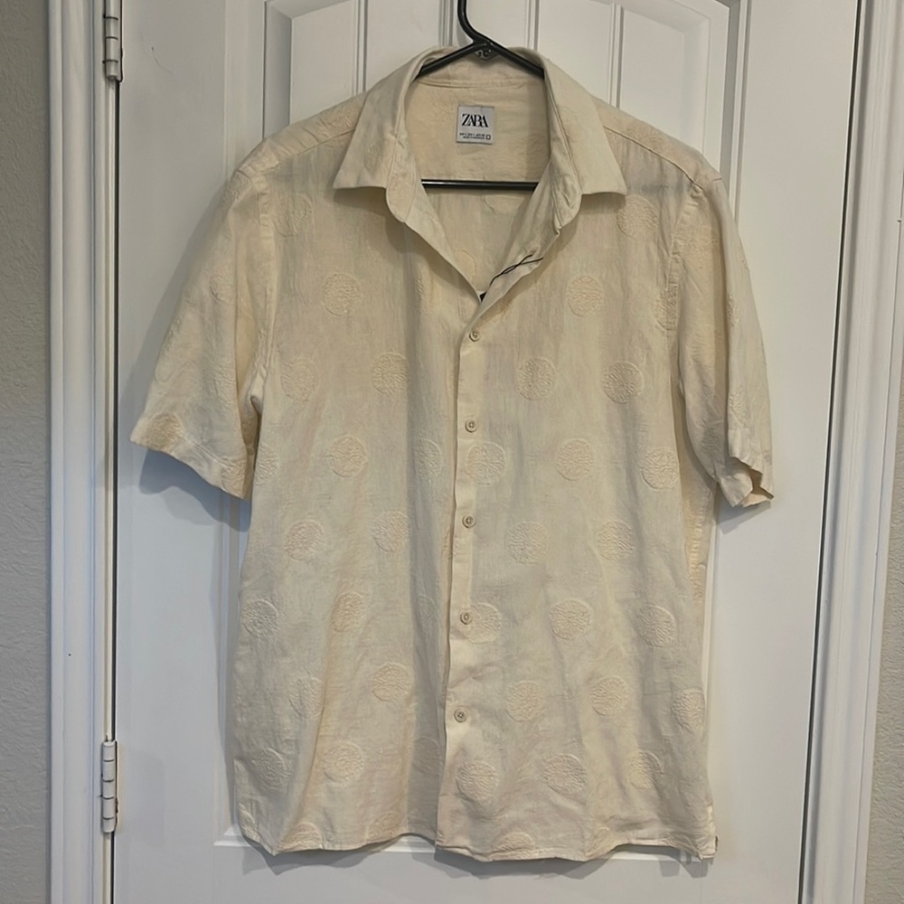 Zara Men Button Down Short Sleeve Shirt